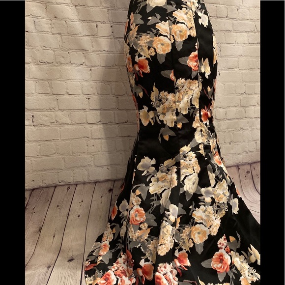"Prom-Formal-Ball" Floral Print Floor-Length Mermaid Skirt size 1 - Picture 6 of 16